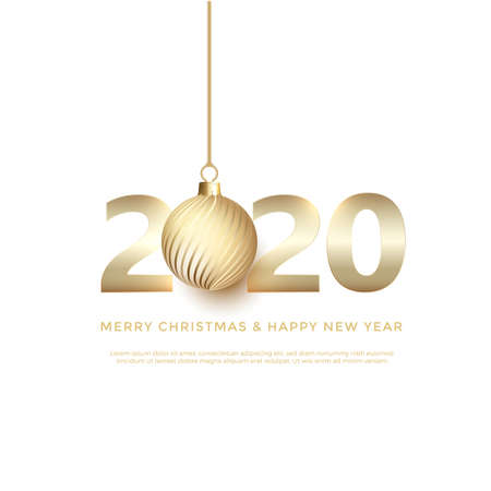 Happy New Year 2020 logo text design. greeting cards or print.のイラスト素材