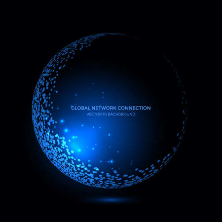 Connection lines Around Earth Globe. Communication technology for internet business.のイラスト素材