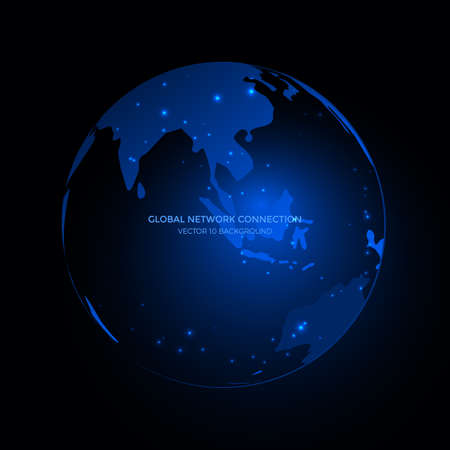 Connection lines Around Earth Globe. Communication technology for internet business.のイラスト素材