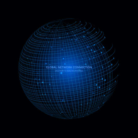 Connection lines Around Earth Globe. Communication technology for internet business.のイラスト素材