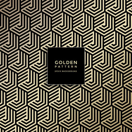 Luxury golden geometric pattern, abstract pattern backgroundのイラスト素材