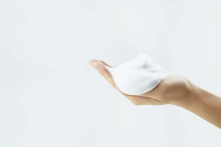 Washing of hands with soap foam. hygiene. Cleaning Hands.の写真素材