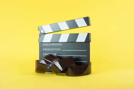 movie, cinema video concept. movie clapper board with copy space.の写真素材