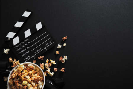 movie, cinema video concept. movie clapper board with copy space.の写真素材