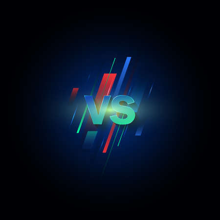 Versus screen. Modern versus background with luxury style. Challenge composition with neon effect.のイラスト素材