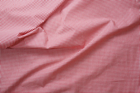 Cloth of various materials, Silk, cloth, red checkered tableclothの写真素材