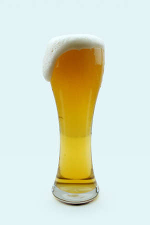 Full beer glass, A glass of cold beer macro photography, cool beer objectの写真素材