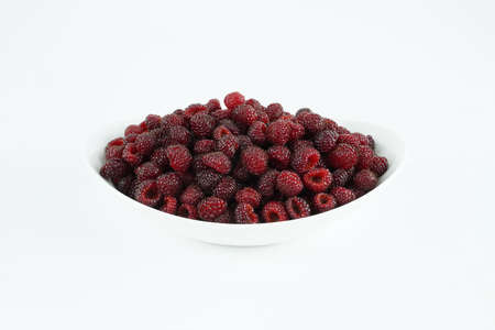 Fresh raspberry, Delicious raspberry isolated on color backgroundの写真素材
