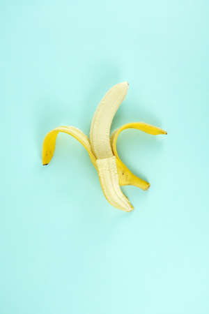 Fresh banana, Delicious banana isolated on color backgroundの写真素材