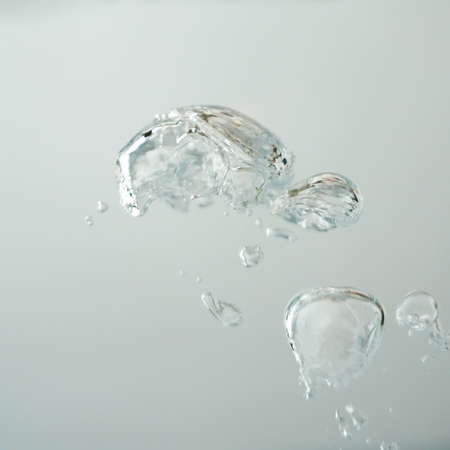 transparent water droplets, clean bubblesの写真素材