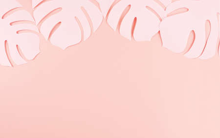 paper cutting palm leaves, paper concept of tropical summerの写真素材