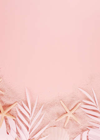 paper cutting palm leaves, paper concept of tropical summerの写真素材