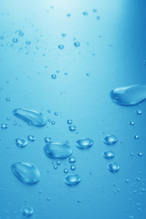transparent water droplets, clean bubblesの写真素材