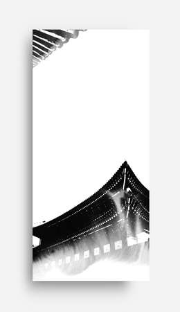Korean traditional background, calligraphy paintingの写真素材