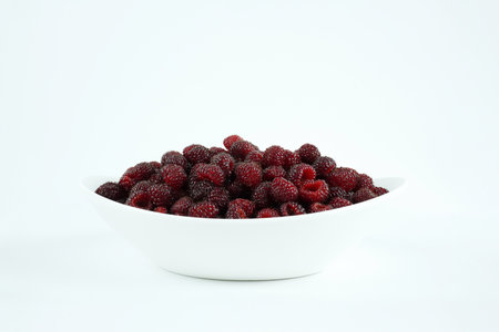 Fresh raspberry, Delicious raspberry isolated on color backgroundの写真素材