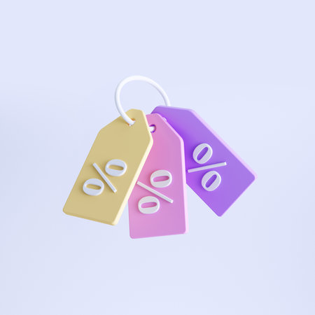 3d rendering coupon objects, Simple financial related iconsの写真素材