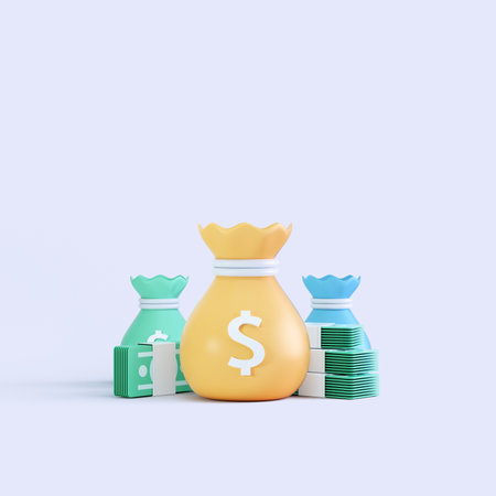 3d rendering coin objects, Simple financial related iconsの写真素材