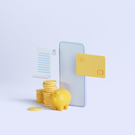 3d rendering coin objects, Simple financial related iconsの写真素材