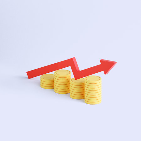 3d rendering coin objects, Simple financial related iconsの写真素材