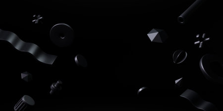 3d rendering Black friday sale background. banner,poster,podium on black background.の写真素材