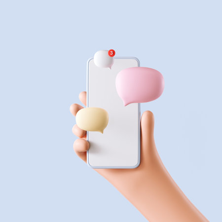 3d rendering SNS, Social media service, influencer backgroundの写真素材