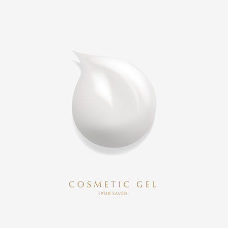 cosmetic cream smear,touch isolated on white background.のイラスト素材