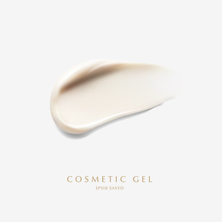cosmetic cream smear,touch isolated on white background.のイラスト素材