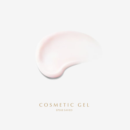 cosmetic cream smear,touch isolated on white background.のイラスト素材