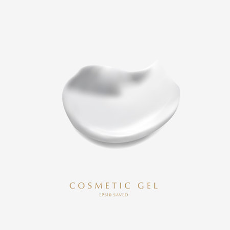 cosmetic cream smear,touch isolated on white background.のイラスト素材