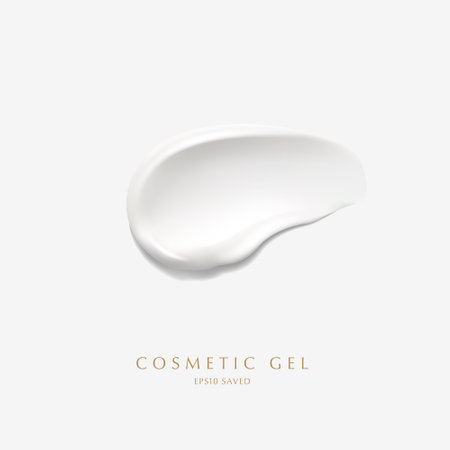 cosmetic cream smear,touch isolated on white background.のイラスト素材