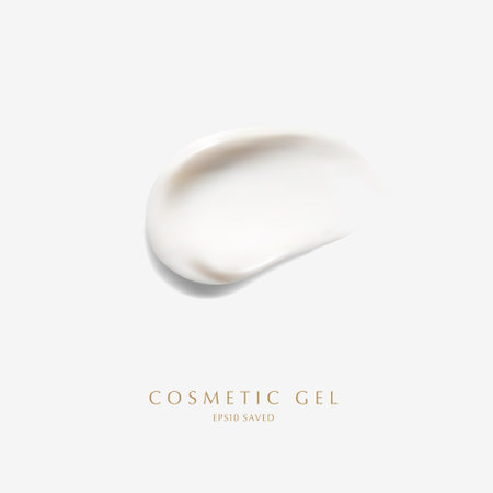 cosmetic cream smear,touch isolated on white background.のイラスト素材