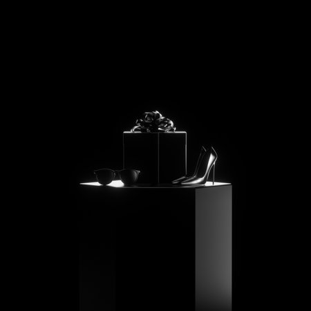 3d rendering Black friday sale background. banner,poster,podium on black background.の写真素材