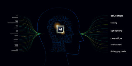 Artificial intelligence concept. artificial intelligence. Machine learning. Vector illustrationのイラスト素材
