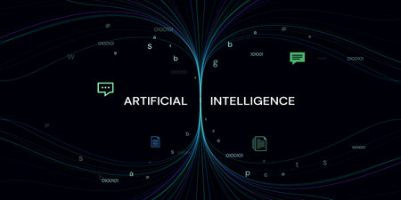 Artificial intelligence concept. Technology background. 3d vector illustration.のイラスト素材