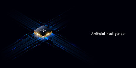 Abstract technology background. Circuit board, microchip. Vector illustration.のイラスト素材