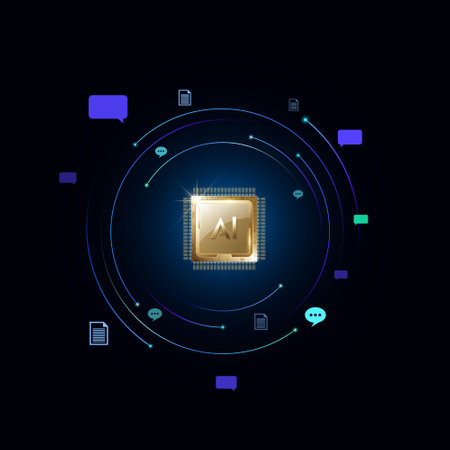 Artificial intelligence (AI), machine learning and cloud computing concept. Vector illustrationのイラスト素材