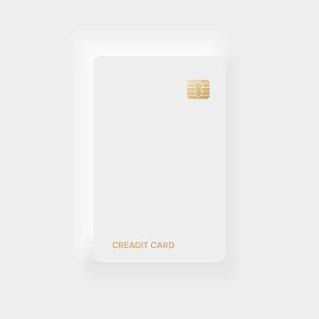 neumorphism style. Realistic credit card mockup on white background. Vector illustration.のイラスト素材
