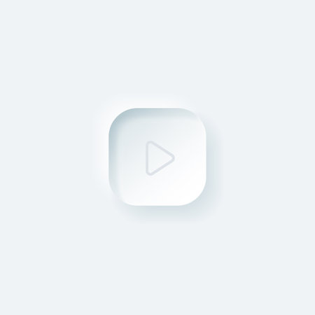 neumorphism style. Play button. Vector illustration for web design, app, UI.のイラスト素材