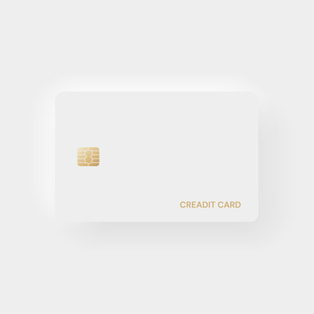 neumorphism style. Realistic credit card. Vector illustration. Isolated on white background.のイラスト素材