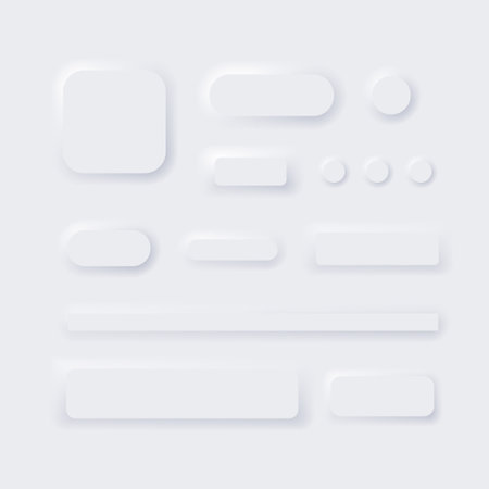 Set of white buttons for web and mobile applications. Vector illustration.のイラスト素材