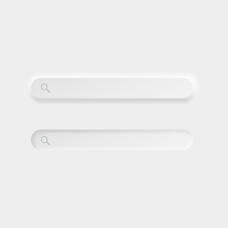 White search bar with shadow on a white background. Vector illustration.のイラスト素材