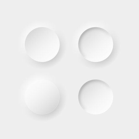 Set of white paper circles. Vector design elements for your design.のイラスト素材