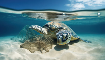 Hawaiian Green Sea Turtle (Chelonia mydas)の素材