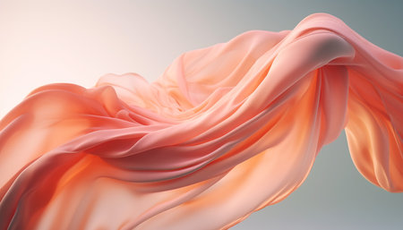 Generative AI technology.Cloth flying in the sky, the material of the soft clothの素材