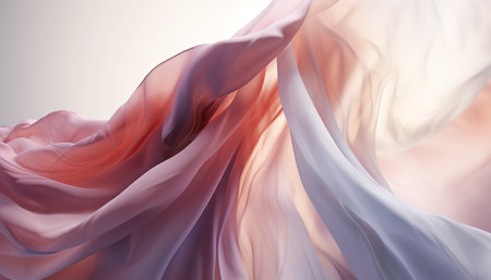 Generative AI technology.Cloth flying in the sky, the material of the soft clothの素材
