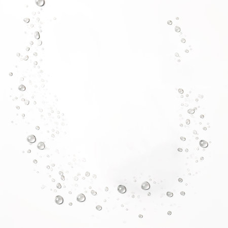 Water drops on a white background. 3d rendering, 3d illustration.の素材