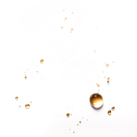 Water drops isolated on white background with copy space for your text.の素材