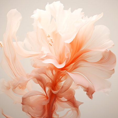 Beautiful iris flower petals on light background. Close up.の素材