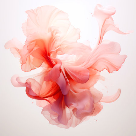 Abstract background with pink and red ink in water. Vector illustration.の素材