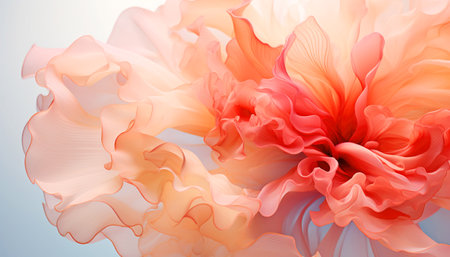 Abstract background of pink and orange flower petals. 3d renderingの素材
